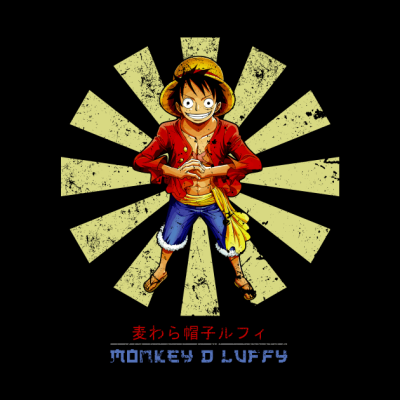 Monkey D Luffy Retro Japanese One Piece Throw Pillow Official One Piece Merch