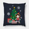 Monkey D Luffy Around The Christmas Tree Throw Pillow Official One Piece Merch