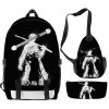 3D Printed Anime Pirate Backpack Set Diagonal Zipper Backpack Single Shoulder Bag Pen Bag One Piece 2 - One Piece Shop