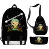 3D Printed Anime Pirate Backpack Set Diagonal Zipper Backpack Single Shoulder Bag Pen Bag One Piece 3 - One Piece Shop