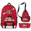 3D Printed Anime Pirate Backpack Set Diagonal Zipper Backpack Single Shoulder Bag Pen Bag One Piece 4 - One Piece Shop