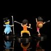 3pcs Set Anime One Piece 9cm Luffy Ace Sabo Figurine With Stick Weapoon Childhood PVC Action 1 - One Piece Shop