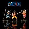 3pcs Set Anime One Piece 9cm Luffy Ace Sabo Figurine With Stick Weapoon Childhood PVC Action - One Piece Shop