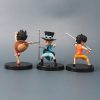 3pcs Set Anime One Piece 9cm Luffy Ace Sabo Figurine With Stick Weapoon Childhood PVC Action 3 - One Piece Shop