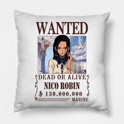 Nico Robin One Piece Wanted Throw Pillow Official One Piece Merch