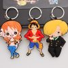 Anime Cartoon One Piece Keychain Pendant Luffy Sorron Choba Empress Soft Double sided Luggage Accessories Mobile 2 - One Piece Shop