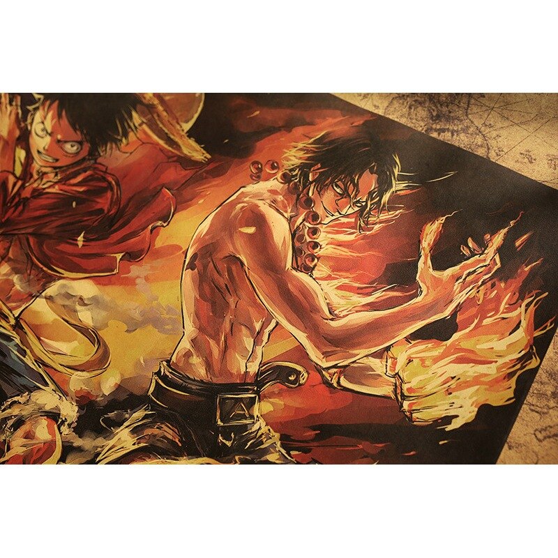 Anime One Piece Luffy Eissaab vintage kraft paper poster Cafe Decorative painting Restaurant home installation wall 5 - One Piece Shop