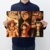 Anime One Piece Three Brothers White Beard Red Hair Dragon Kraft paper vintage poster bar cafe - One Piece Shop