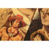 Anime One Piece Three Brothers White Beard Red Hair Dragon Kraft paper vintage poster bar cafe 4 - One Piece Shop