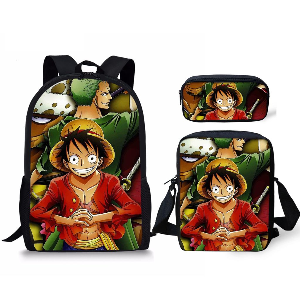 Bandai One Piece ONEPIECE Anime Peripheral Backpack Shoulder Bag Large capacity Student Pencil Case Children s - One Piece Shop