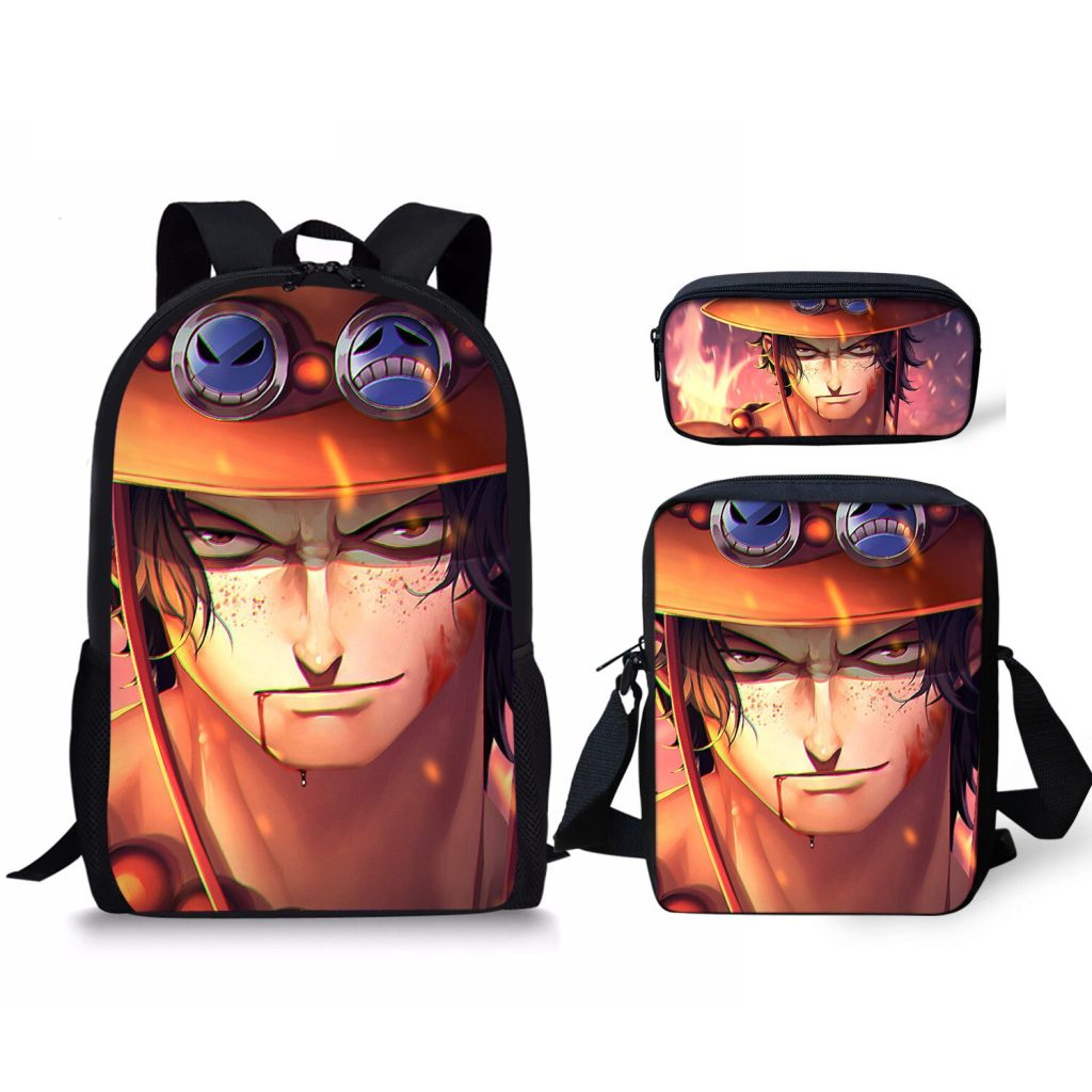 Bandai One Piece ONEPIECE Anime Peripheral Backpack Shoulder Bag Large capacity Student Pencil Case Children s 5 - One Piece Shop