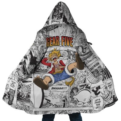 Luffy Gear 5 Comic Panels OP AOP Hooded Cloak Coat MAIN Mockup - One Piece Shop
