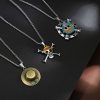 New anime One Piece Luffy necklace men and women straw hat Ace around metal pendant Luo 4 - One Piece Shop