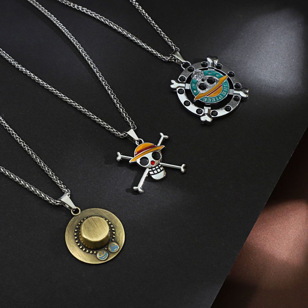 New anime One Piece Luffy necklace men and women straw hat Ace around metal pendant Luo 4 - One Piece Shop