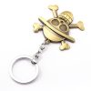 ONE PIECE Luffy Skull Rudder Keychain Anime Rotatable Metal Keyring 3D Luffy Skull Key Ring for 4 - One Piece Shop