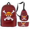 One Piece 3 Pieces Set Backpack 3D Printing Travel School Students Schoolbag Laptop Backpack Shoulder Bag - One Piece Shop