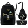 One Piece 3 Pieces Set Backpack 3D Printing Travel School Students Schoolbag Laptop Backpack Shoulder Bag 2 - One Piece Shop