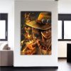 One Piece Blazing Fire Fist Ace Pirate Yellow 1pc Wall Art 2 - One Piece Shop