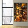 One Piece Blazing Fire Fist Ace Pirate Yellow 1pc Wall Art 3 - One Piece Shop