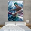 One Piece Charming Roronoa Zoro Santoryu Blue 1pc Wall Art 1 - One Piece Shop