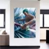 One Piece Charming Roronoa Zoro Santoryu Blue 1pc Wall Art 2 - One Piece Shop