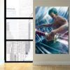 One Piece Charming Roronoa Zoro Santoryu Blue 1pc Wall Art 3 - One Piece Shop