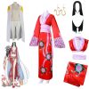 One Piece Cosplay Boa Hancock Costume Sexy Empire Red Kimono Dress Anime Clothing Halloween Costumes For - One Piece Shop