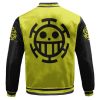 One Piece Heart Pirates Symbol Yellow Black Varsity Jacket Back - One Piece Shop