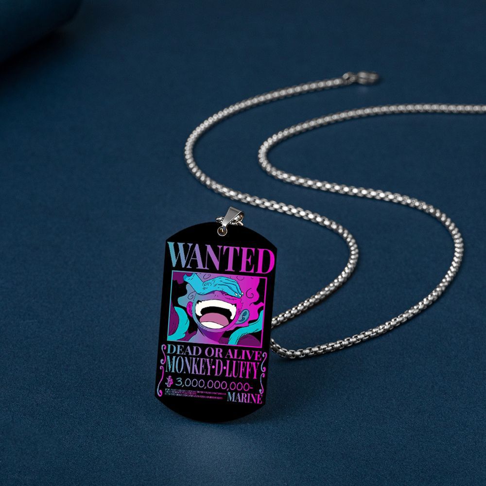 One Piece Luffy Necklace Stainless Steel Colorful Anime New Season Sun God Shape Tag Keychain Pendant 3 - One Piece Shop