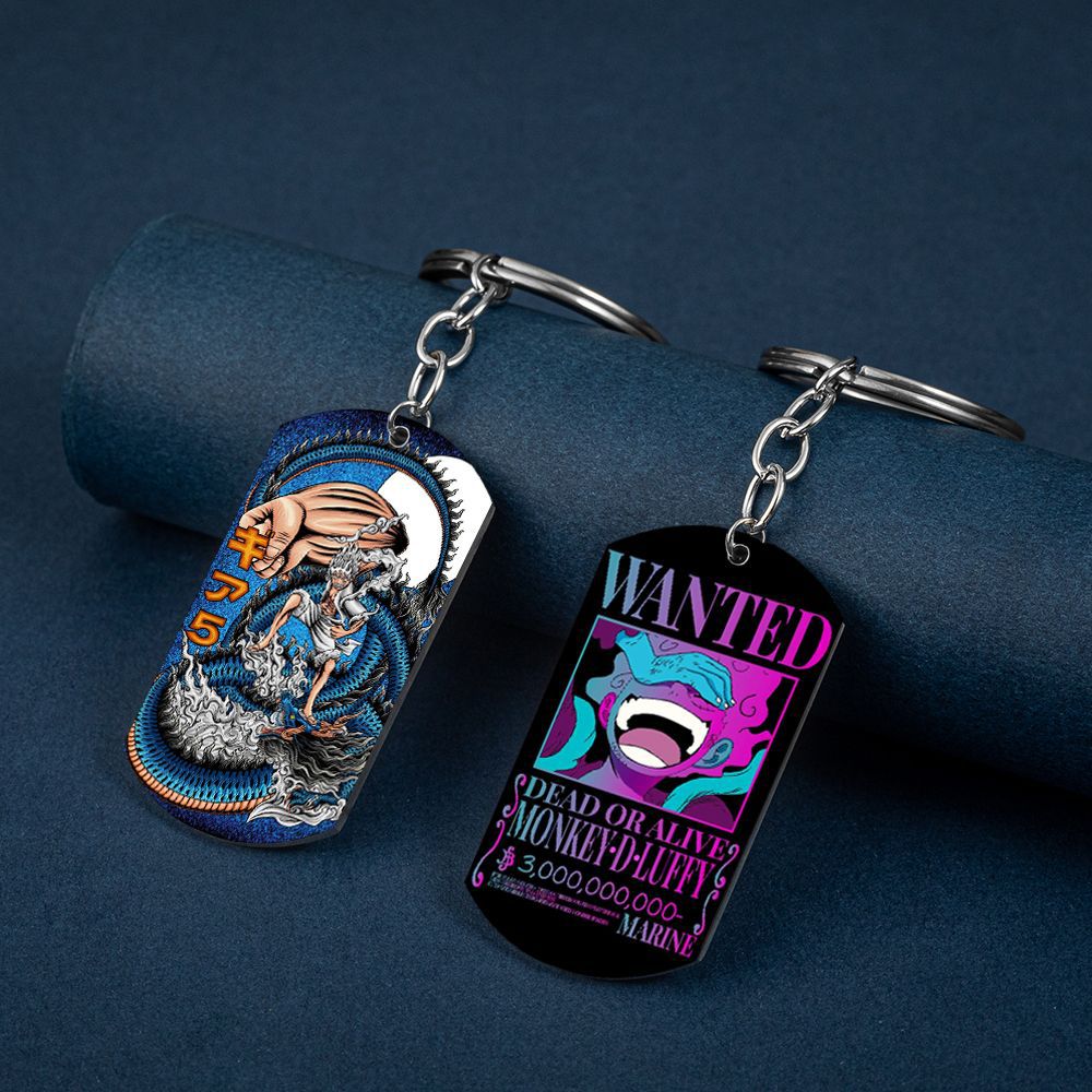 One Piece Luffy Necklace Stainless Steel Colorful Anime New Season Sun God Shape Tag Keychain Pendant 4 - One Piece Shop