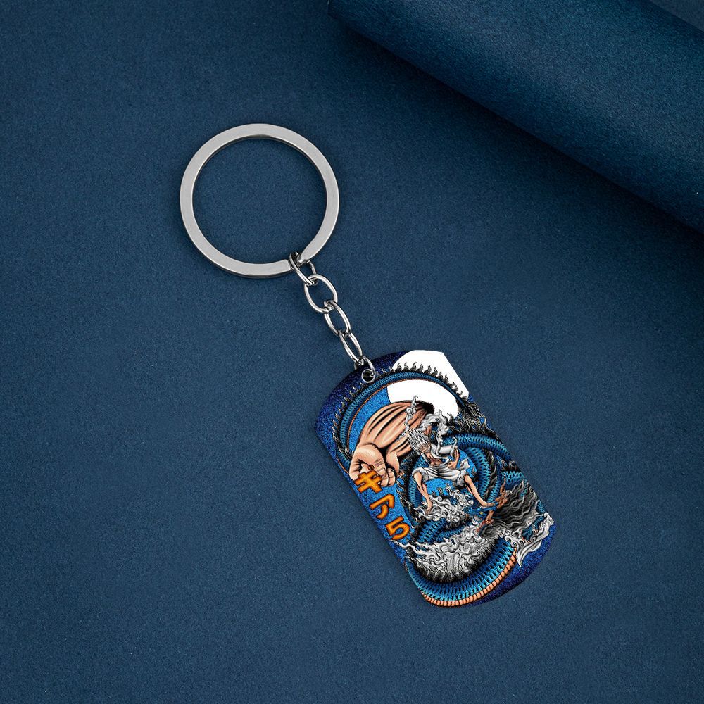 One Piece Luffy Necklace Stainless Steel Colorful Anime New Season Sun God Shape Tag Keychain Pendant 5 - One Piece Shop