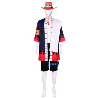 One Piece Portgas D Ace Cosplay Costume Adult Anime Kimono Sets and Hat Halloween Carnival Performance 1 - One Piece Shop