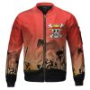 One Piece Straw Hat Pirates Silhouette Red Bomber Jacket Front - One Piece Shop