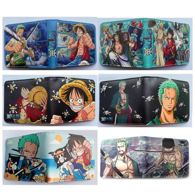 One Piece Wallet Cartoons Luffy Roronoa Zoro Figures Cosplay Men Women PU Coin Purse Card Holder - One Piece Shop