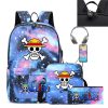 Three piece Set of Cartoon Riman One Piece USB Youth Student Schoolbag Male and Female Backpack 4 - One Piece Shop