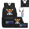 Three piece Set of Cartoon Riman One Piece USB Youth Student Schoolbag Male and Female Backpack 5 - One Piece Shop