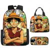 Three piece Set of One Piece Surrounding Luffy Backpack Primary and Secondary School School Bag Children 1 - One Piece Shop