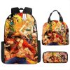 Three piece Set of One Piece Surrounding Luffy Backpack Primary and Secondary School School Bag Children 2 - One Piece Shop