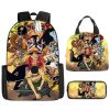 Three piece Set of One Piece Surrounding Luffy Backpack Primary and Secondary School School Bag Children 3 - One Piece Shop