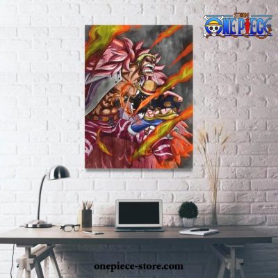 luffy combat one piece wall art with framed 260 - One Piece Shop