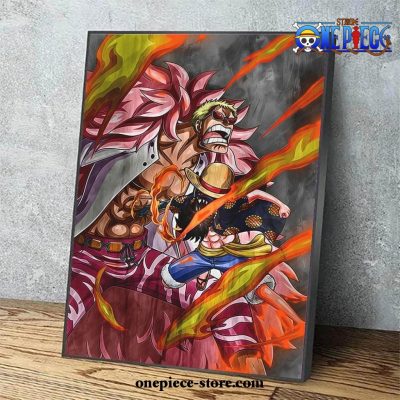luffy combat one piece wall art with framed 765 - One Piece Shop