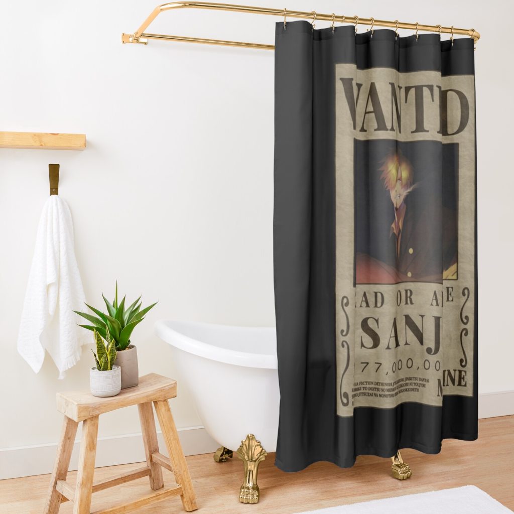 Sanji "Germa 66" Bounty One Piece Vinsmoke Sanji Wanted Shower Curtain Official One Piece Merch