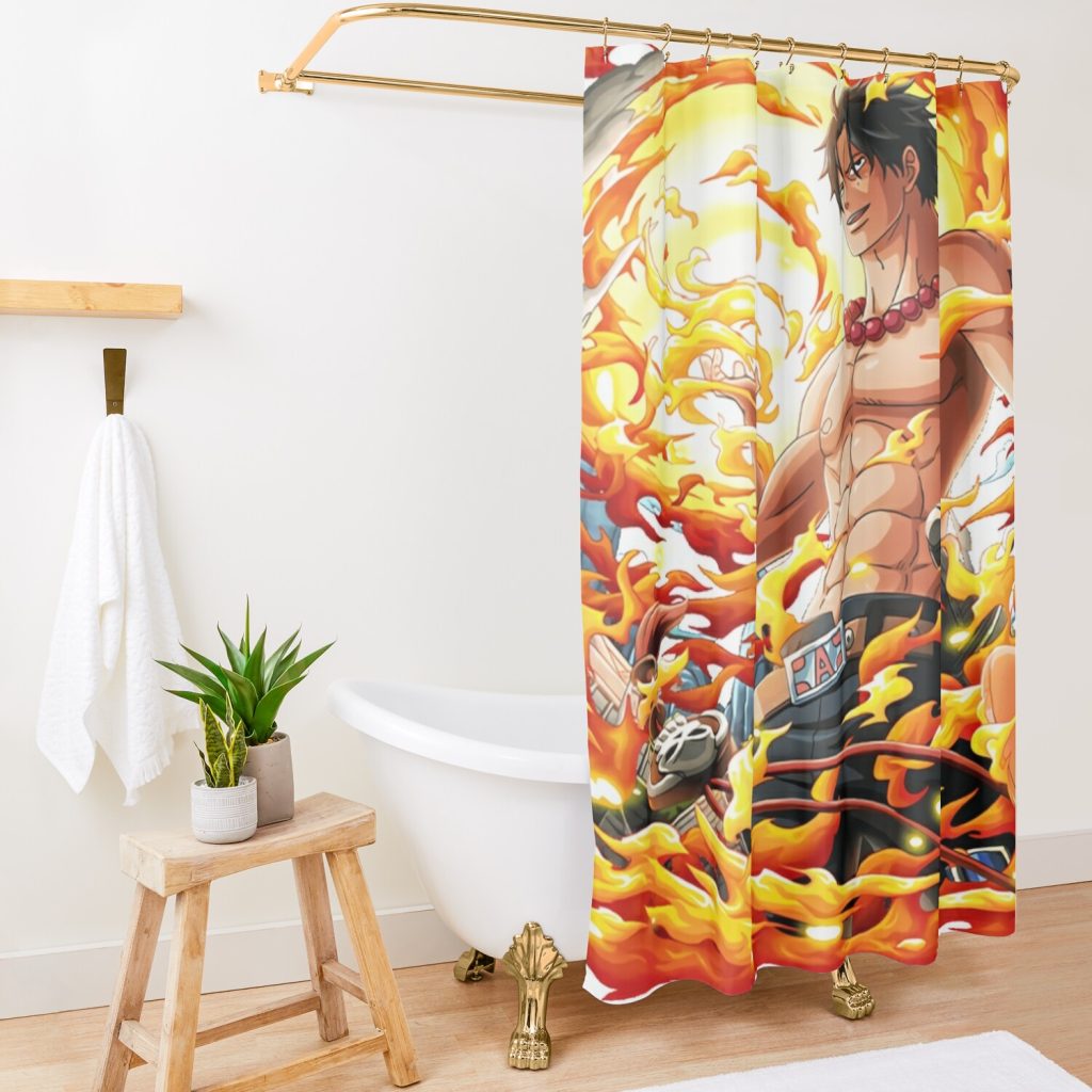 Portgas D Ace Shower Curtain Official One Piece Merch