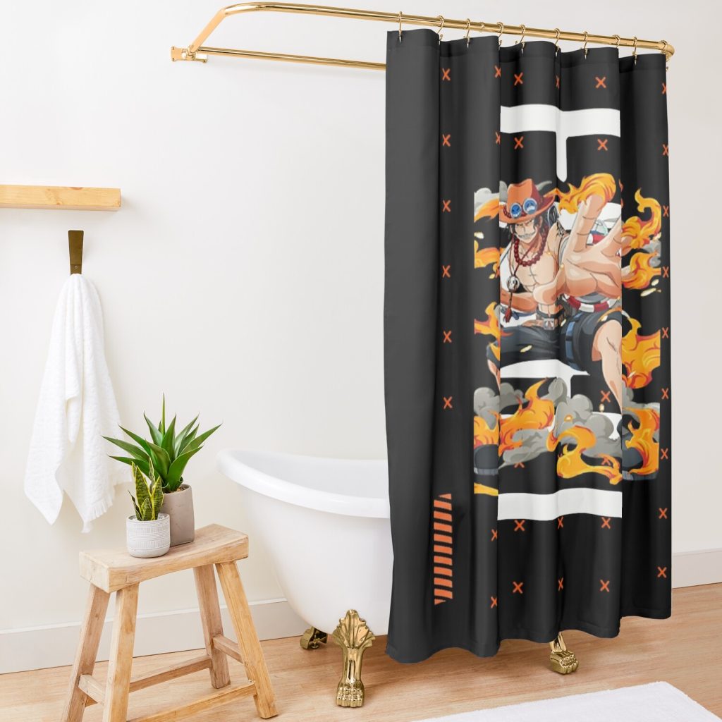 Ace One Piece Love Shower Curtain Official One Piece Merch