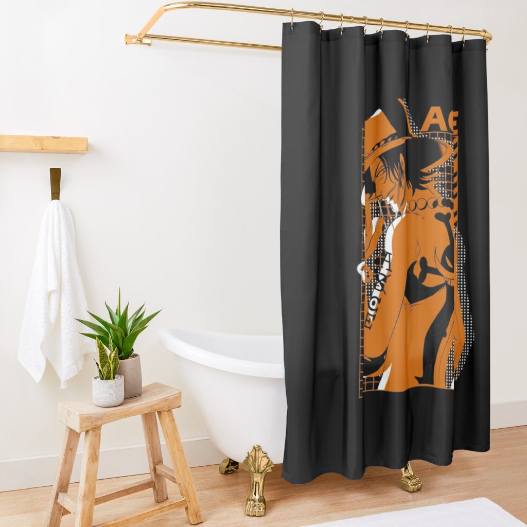 Anime One Piece Portgas D Ace Shower Curtain Official One Piece Merch