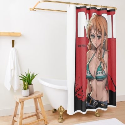 Nami Red Comic Design V3 Shower Curtain Official One Piece Merch