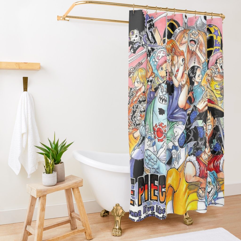 Op Movie Characters Shower Curtain Official One Piece Merch