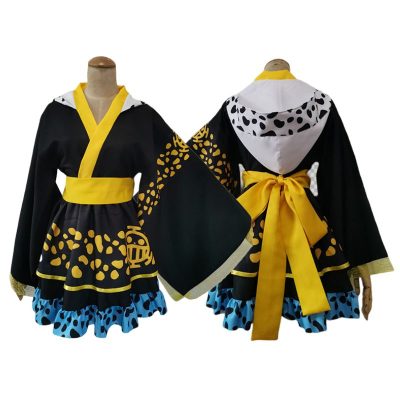 Anime One Piece Trafalgar Law Cosplay Costume Dress for Girls Hoodie Outfit Fantasia Halloween Party Disguise - One Piece Shop