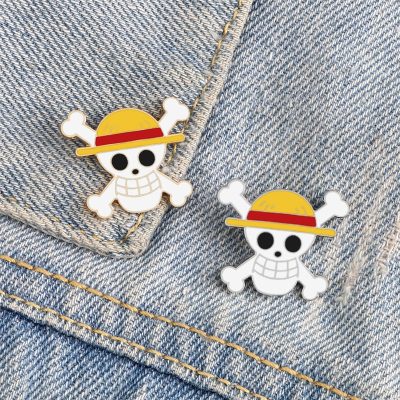 Anime Skeleton Brooch Pirate Skull Enamel Pins Cosplay Badge Backpack Cloth Denim Lapel Pin Jewelry Gift - One Piece Shop
